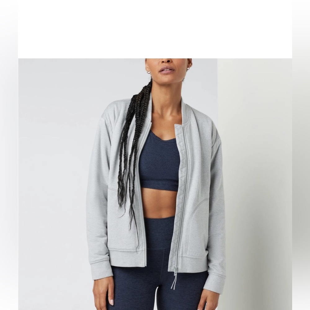 Vuori Halo Basin Bomber Jacket Heather Gray Size Small - Picture 13 of 14